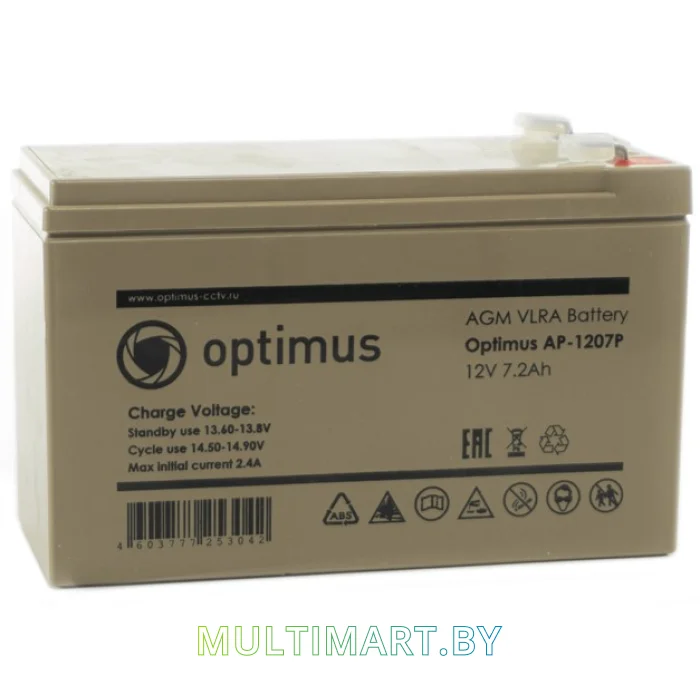 Аккумулятор для ИБП Optimus AP-1207P (12В/7.2 А·ч)